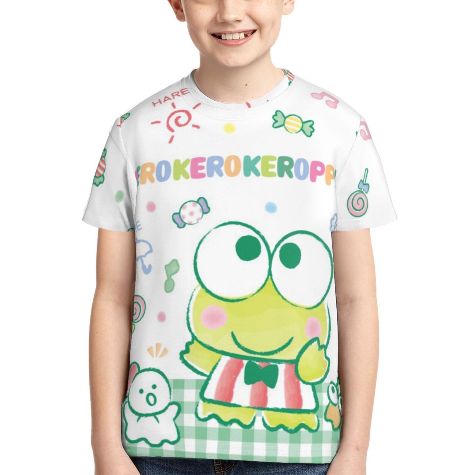 Kids Keroppi Shirts 3D Printing Cartoon T Shirt Casual Top Summer Short Sleeve Novelty Tee For Boys Girls